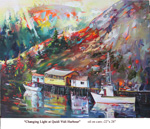 Changing Light at Quidi Vidi Harbour, Oil on Canvas